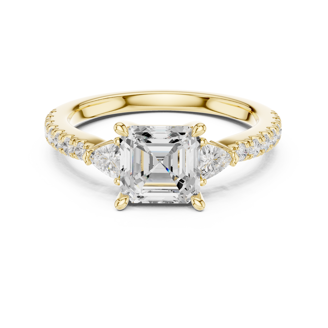 Gold Cascade Embrace Solitaire Ring Right View
