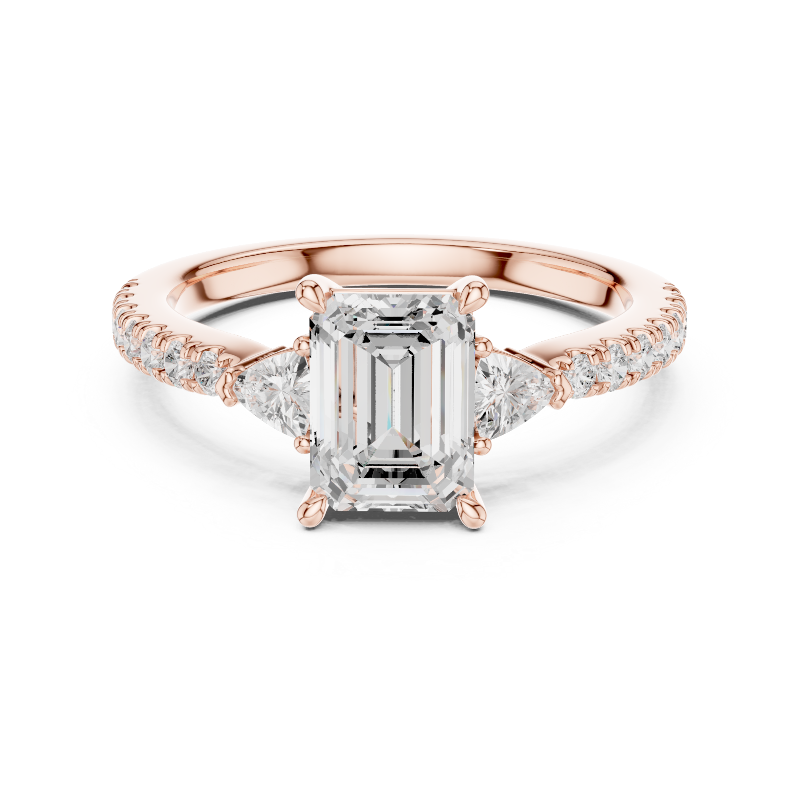  Rose Gold Enchanted Silhouette Regal Ring Front View
