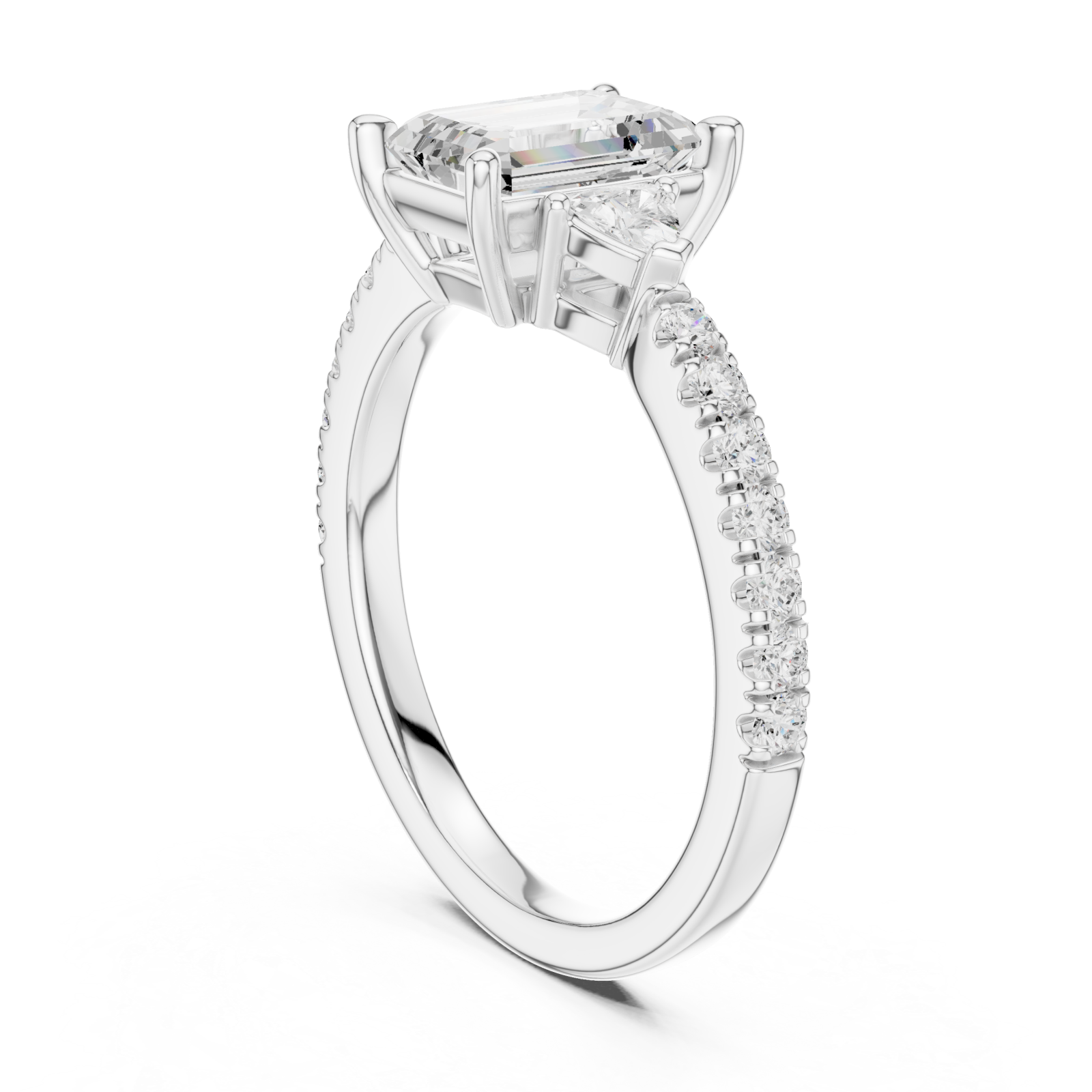  White Gold Enchanted Silhouette Regal Ring Left View