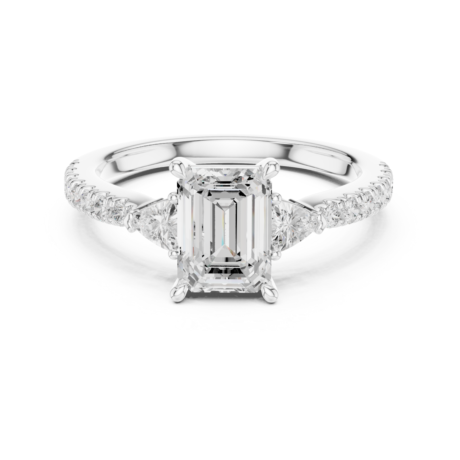  White Gold Enchanted Silhouette Regal Ring Front View