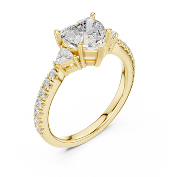 Gold Lustrous Romance Trio Ring Right View