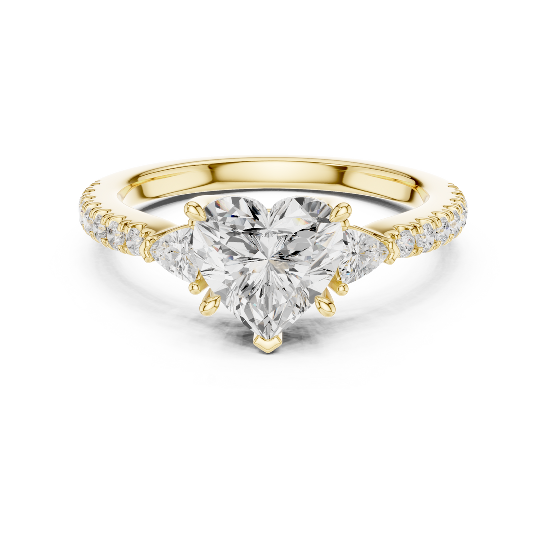 Gold Lustrous Romance Trio Ring Right View