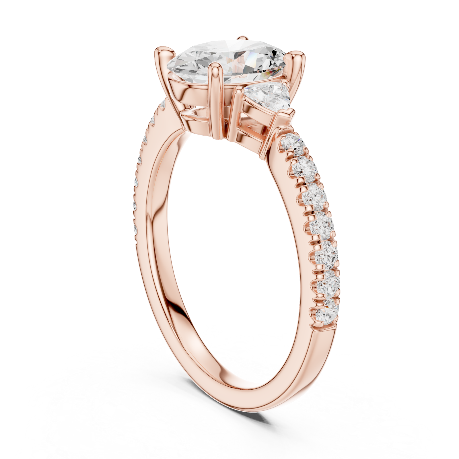  Rose Gold Solstice Whisper Trio Band Ring Left View