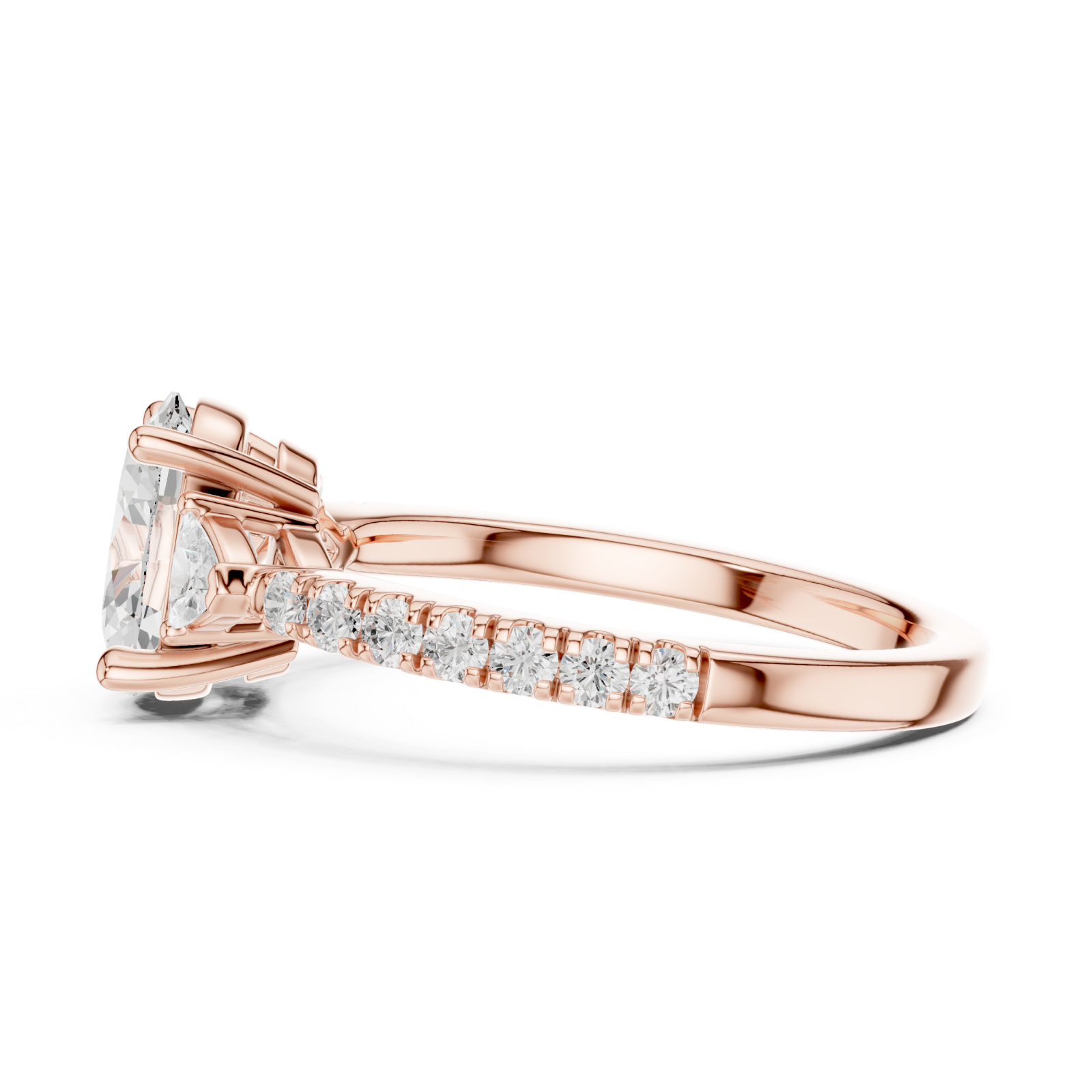  Rose Gold Solstice Whisper Trio Band Ring Side View