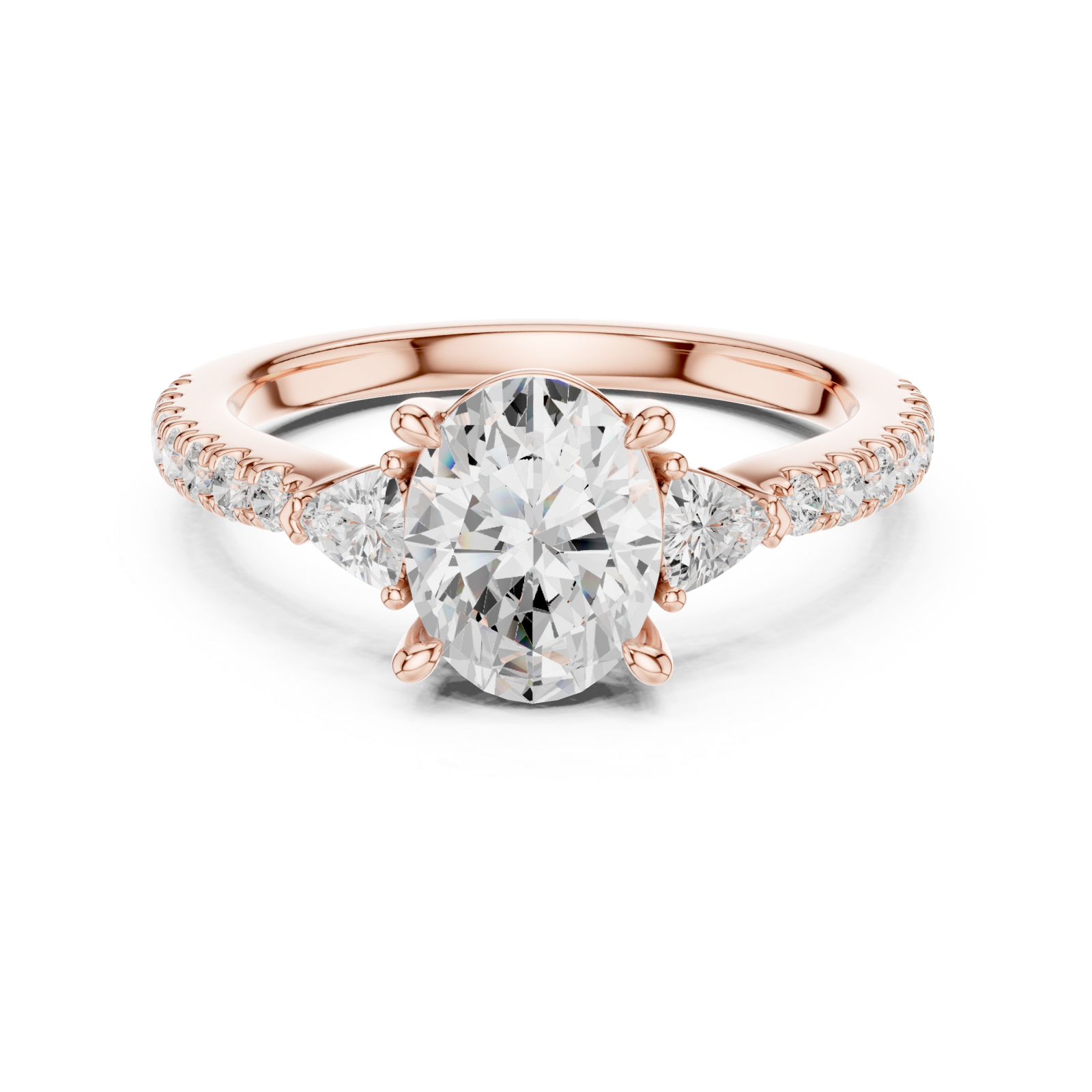  Rose Gold Solstice Whisper Trio Band Ring Front View