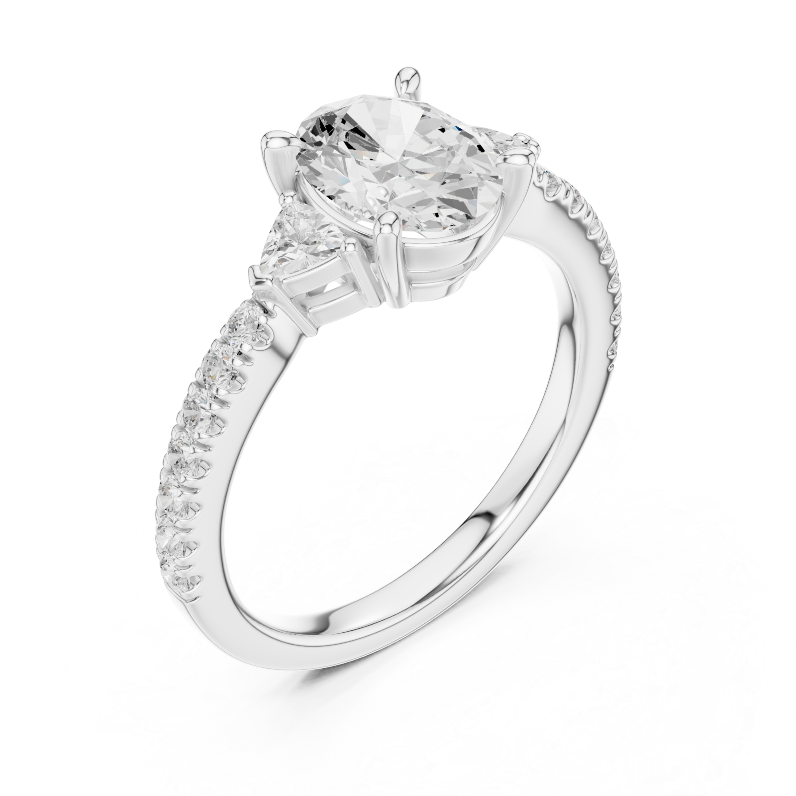  White Gold Solstice Whisper Trio Band Ring Right View