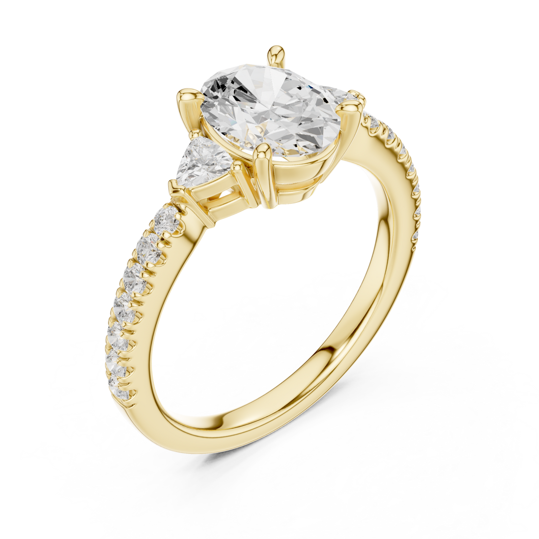 Gold Solstice Whisper Trio Band Ring Right View