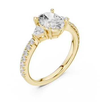 Gold Solstice Whisper Trio Band Ring Right View