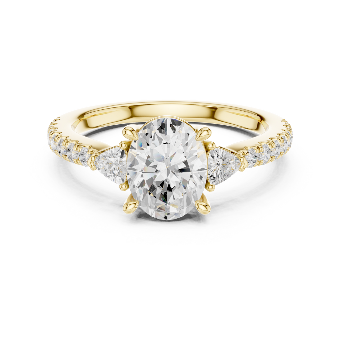 Gold Solstice Whisper Trio Band Ring Right View