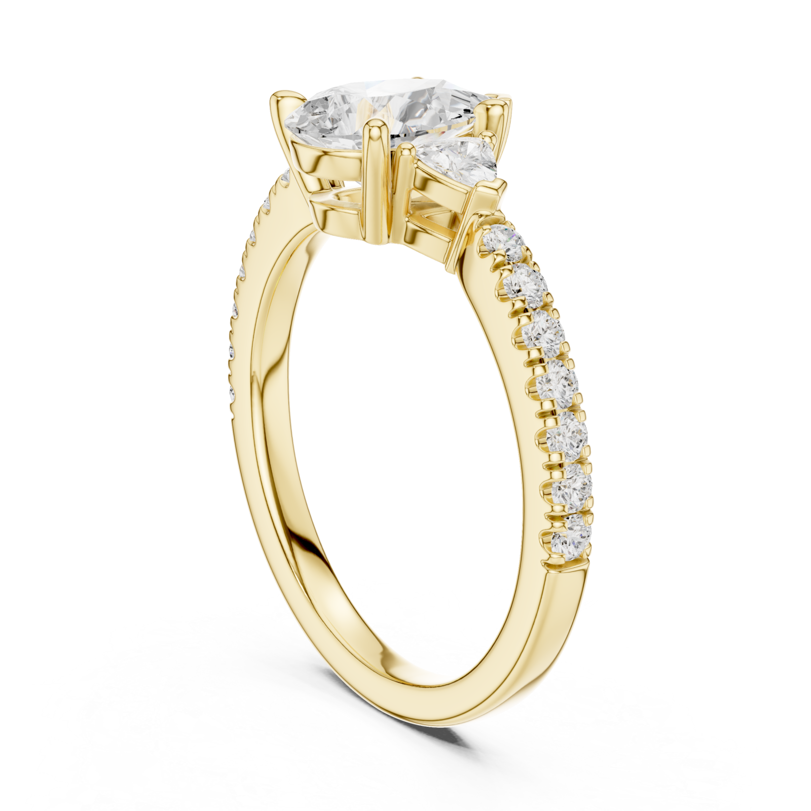  Gold Pear Graceful Grandeur Engagement Ring Left View