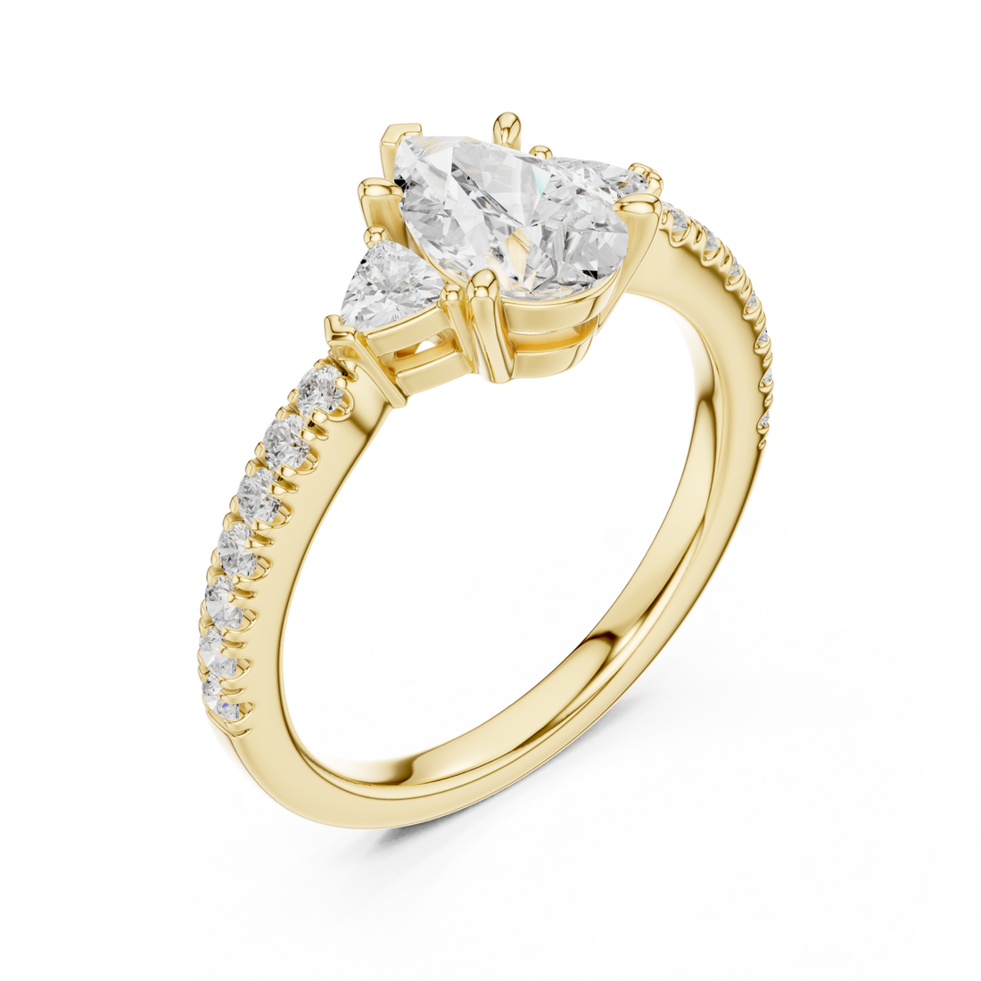 Gold Pear Graceful Grandeur Engagement Ring Right View