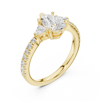 Gold Pear Graceful Grandeur Engagement Ring Right View