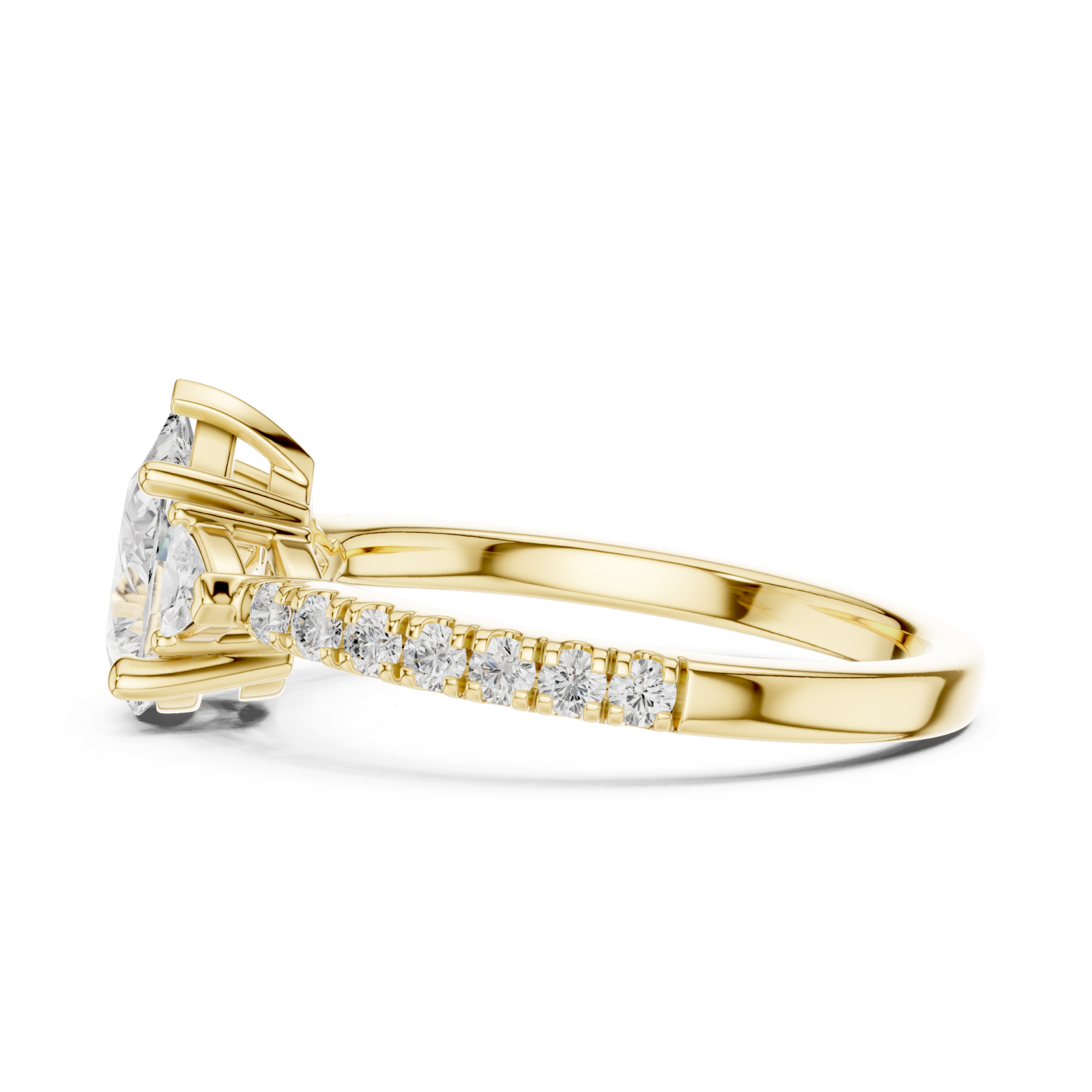  Gold Pear Graceful Grandeur Engagement Ring Side View