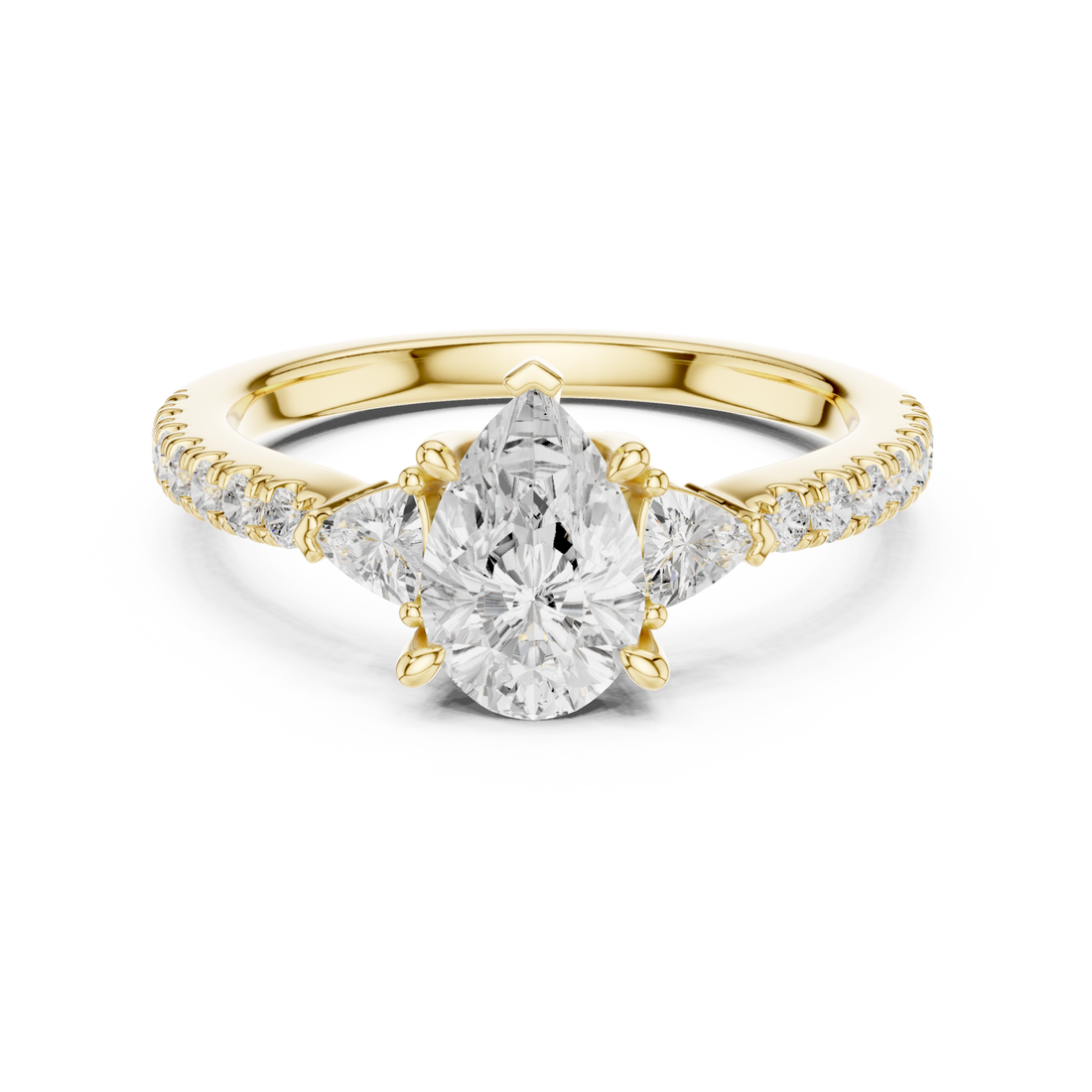 Gold Pear Graceful Grandeur Engagement Ring Right View