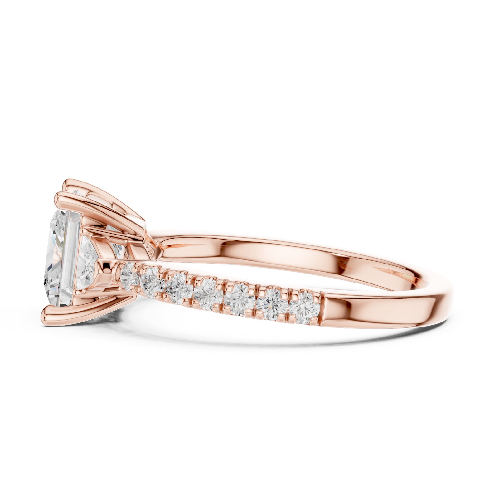  Rose Gold Eternal Promise Solitaire Engagement Ring Side View