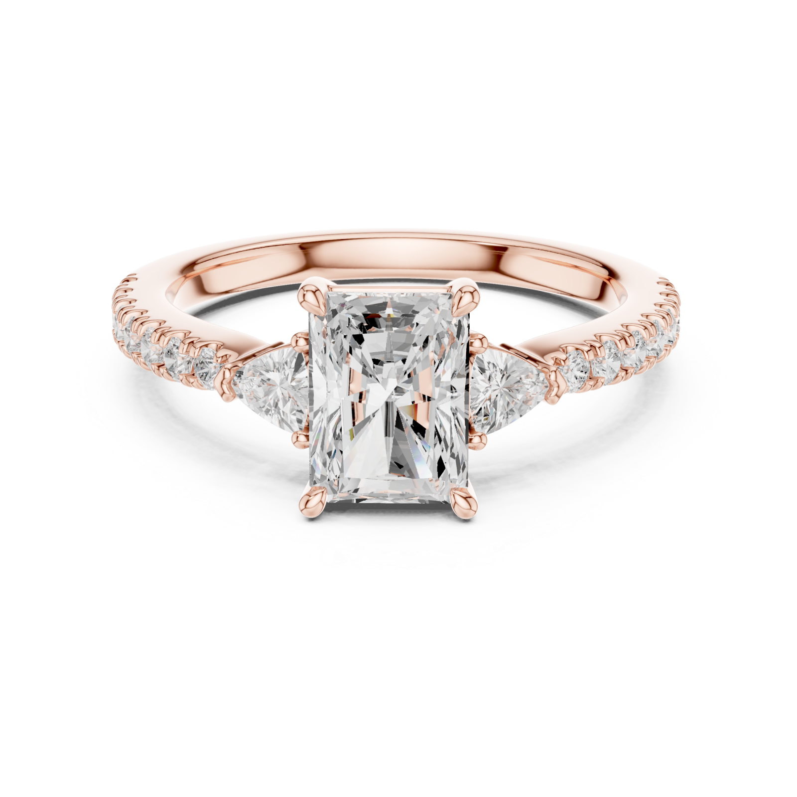  Rose Gold Elevate Radiance Solitaire Engagement Ring Front View