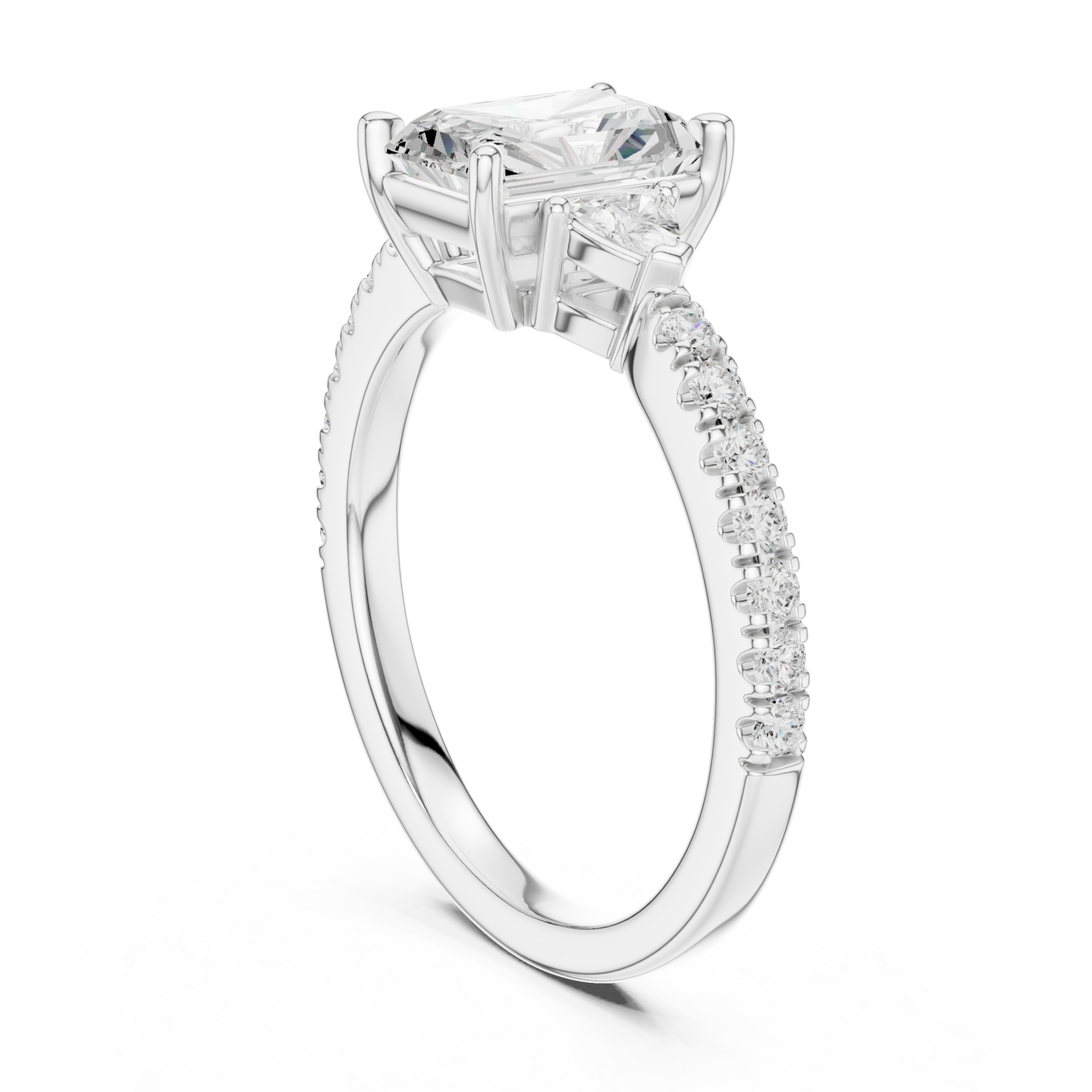  White Gold Elevate Radiance Solitaire Engagement Ring Left View