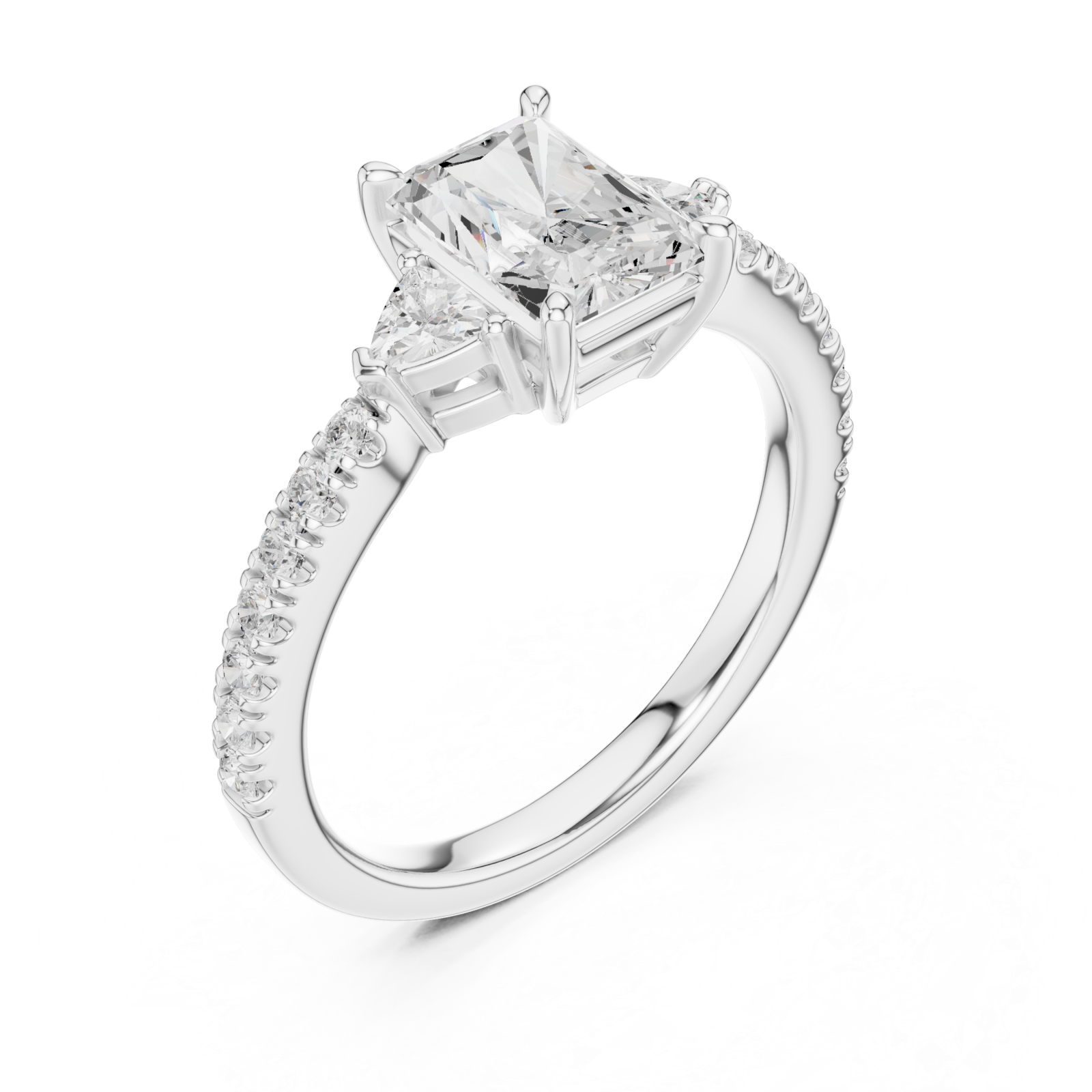  White Gold Elevate Radiance Solitaire Engagement Ring Right View