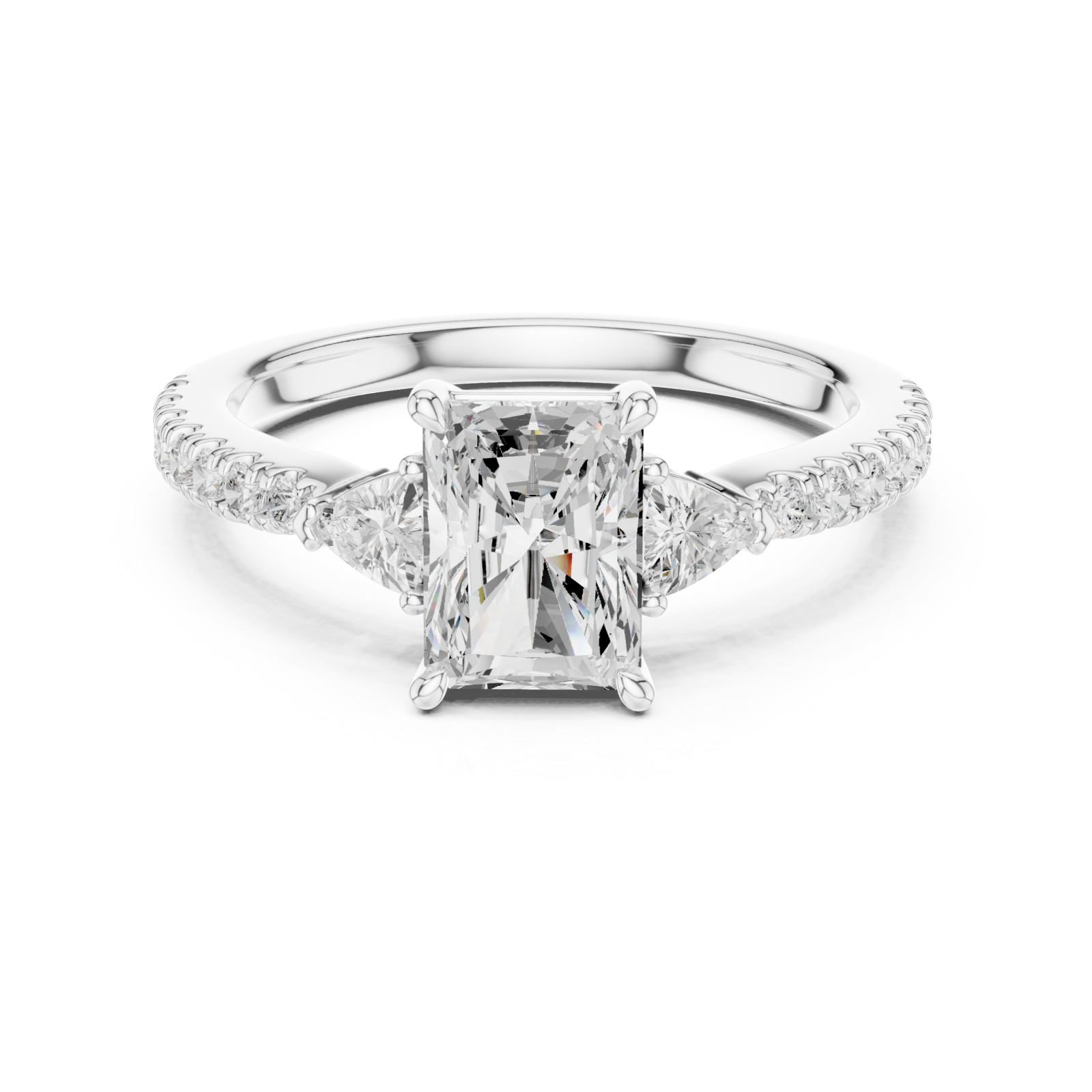  White Gold Elevate Radiance Solitaire Engagement Ring Front View