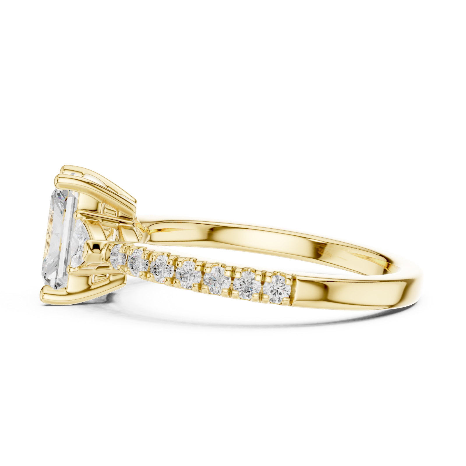  Gold Elevate Radiance Solitaire Engagement Ring Side View