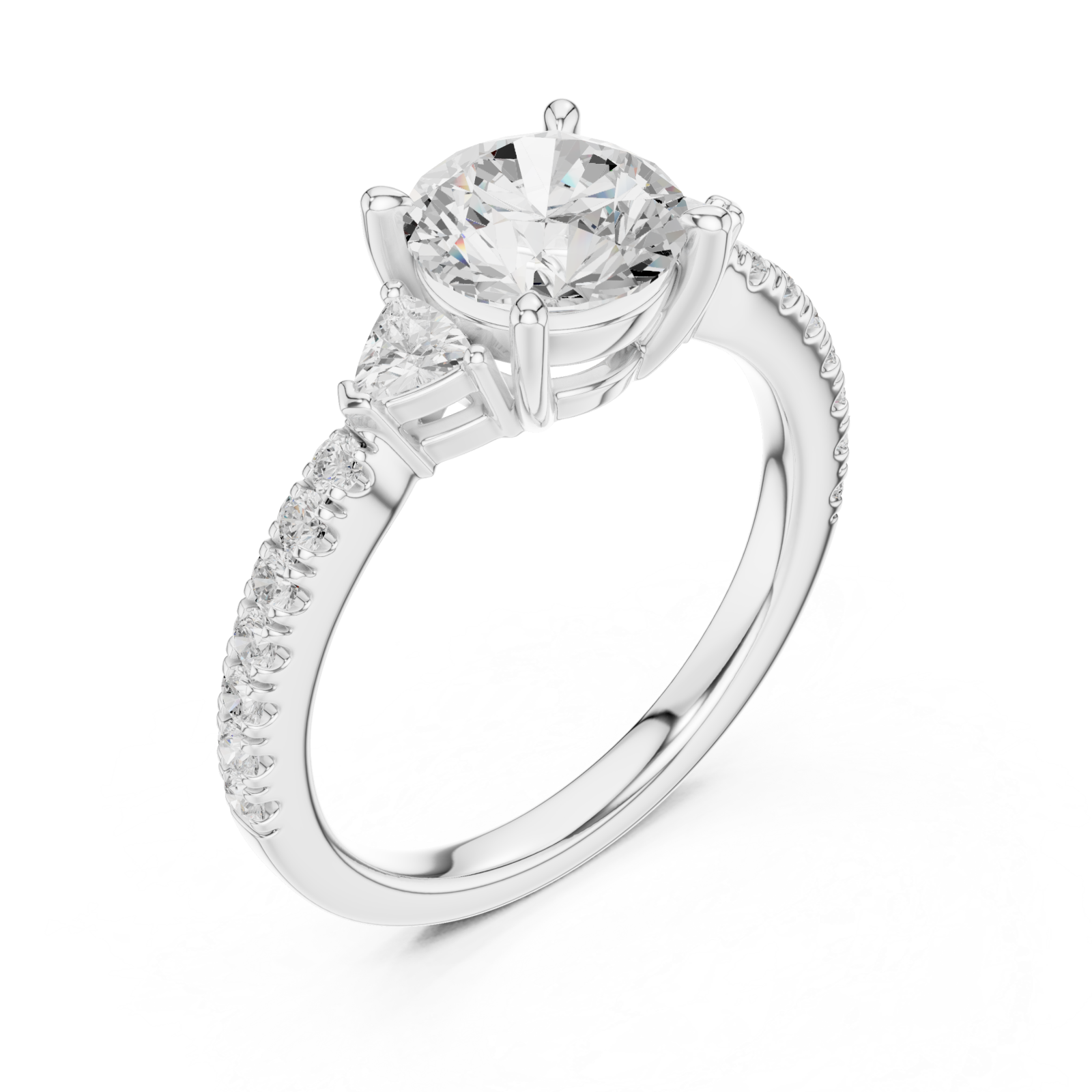  White Gold Lustrous Whisper Engagement Ring Right View