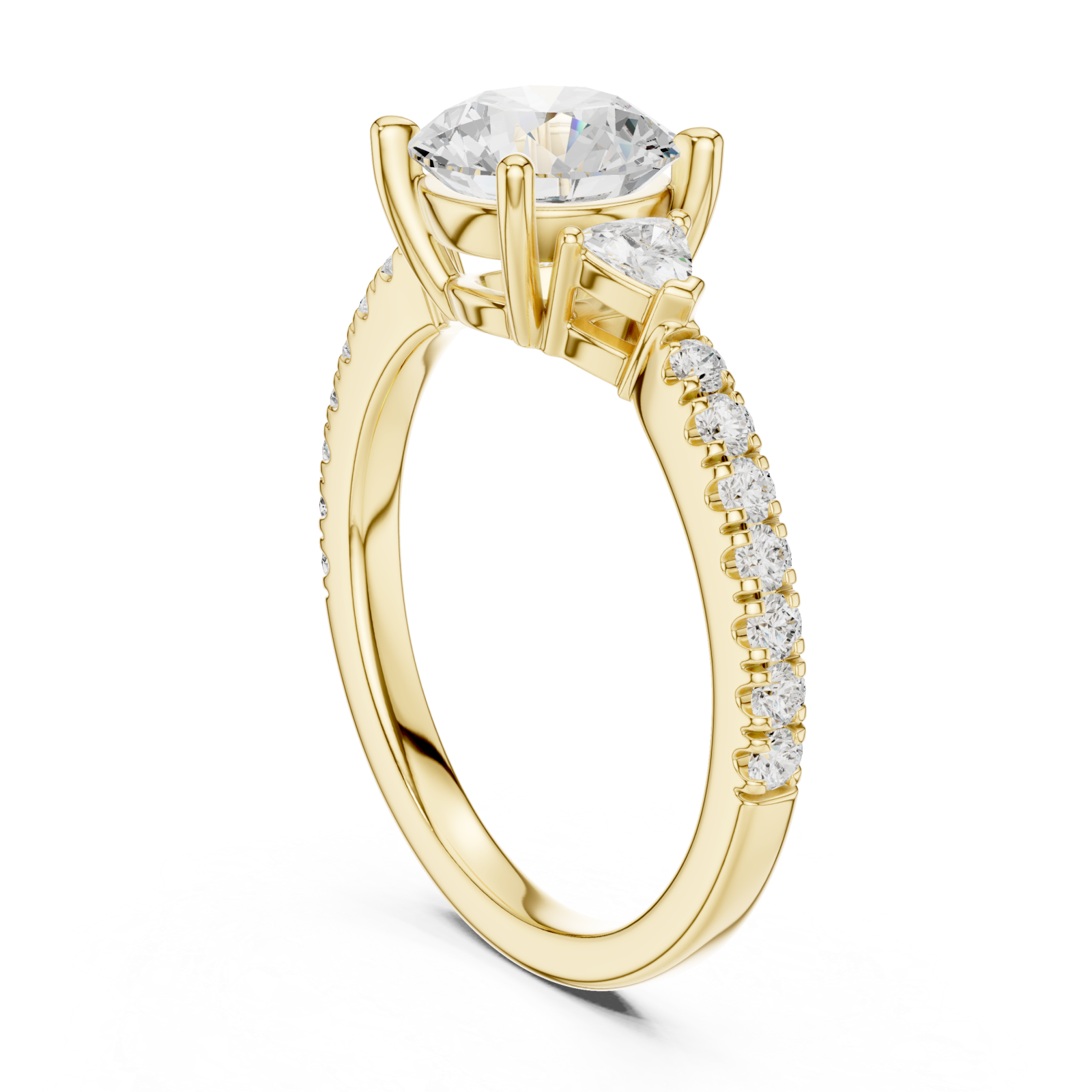  Gold Lustrous Whisper Engagement Ring Left View