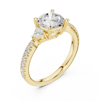 Gold Lustrous Whisper Engagement Ring Right View