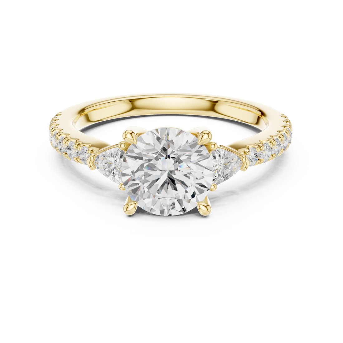 Gold Lustrous Whisper Engagement Ring Right View