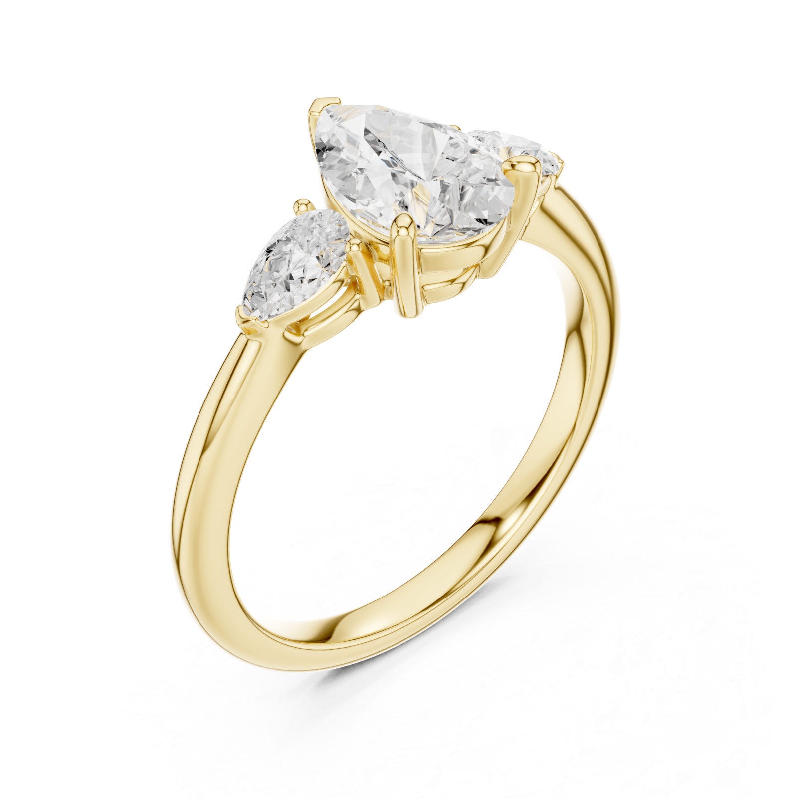 Gold Whispering Promise Petite Halo Solitaire Ring Right View