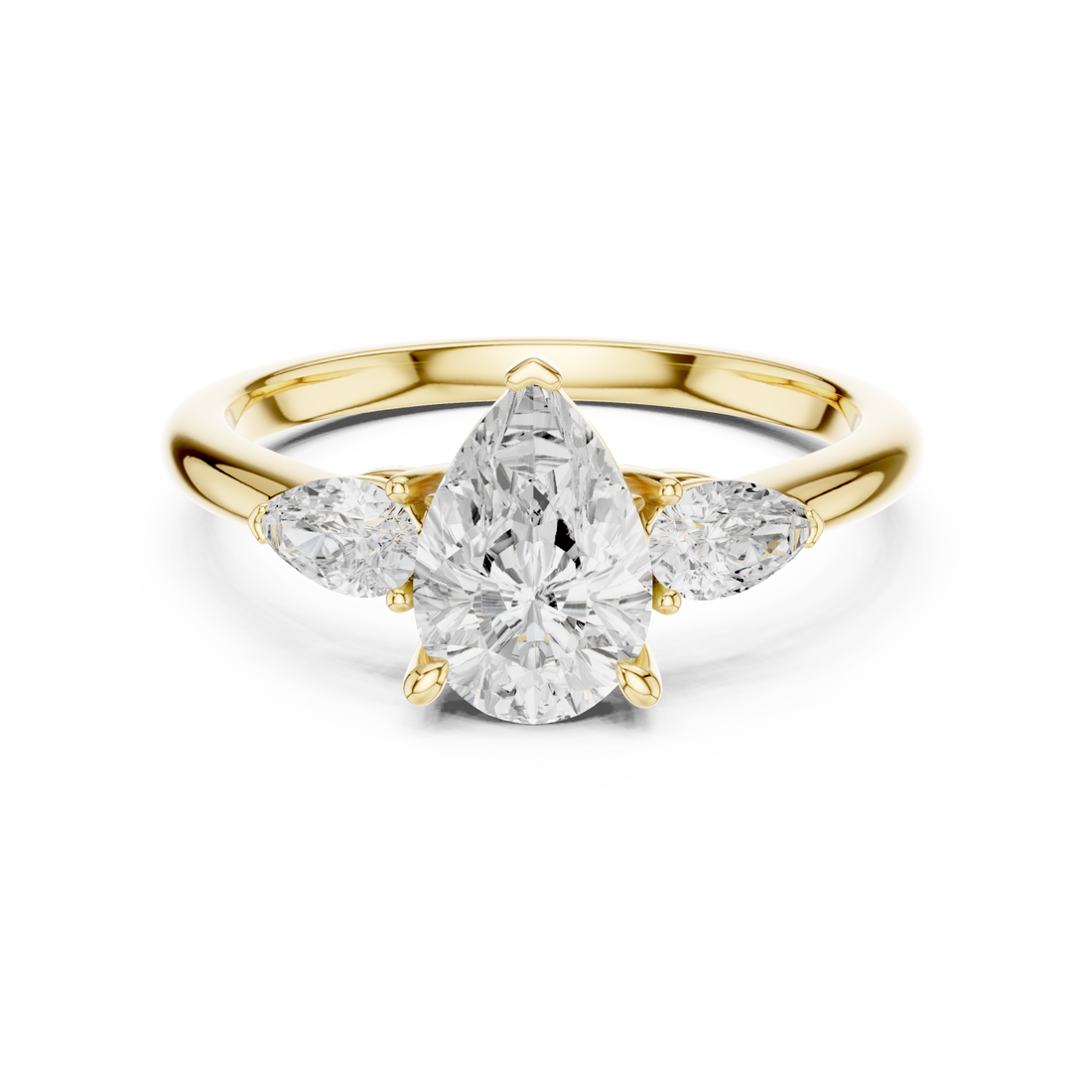 Gold Whispering Promise Petite Halo Solitaire Ring Right View