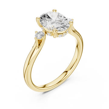 Gold Whispering Vow Bypass Solitaire Band Right View