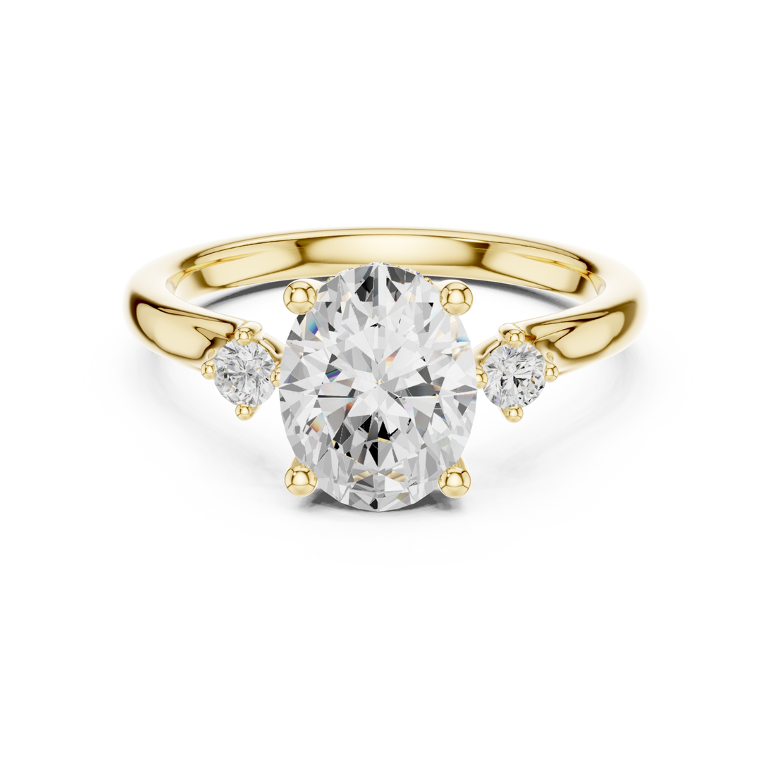 Gold Whispering Vow Bypass Solitaire Band Right View