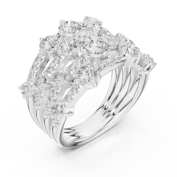  White Gold Radiant Lumina Cascade Ring Right View