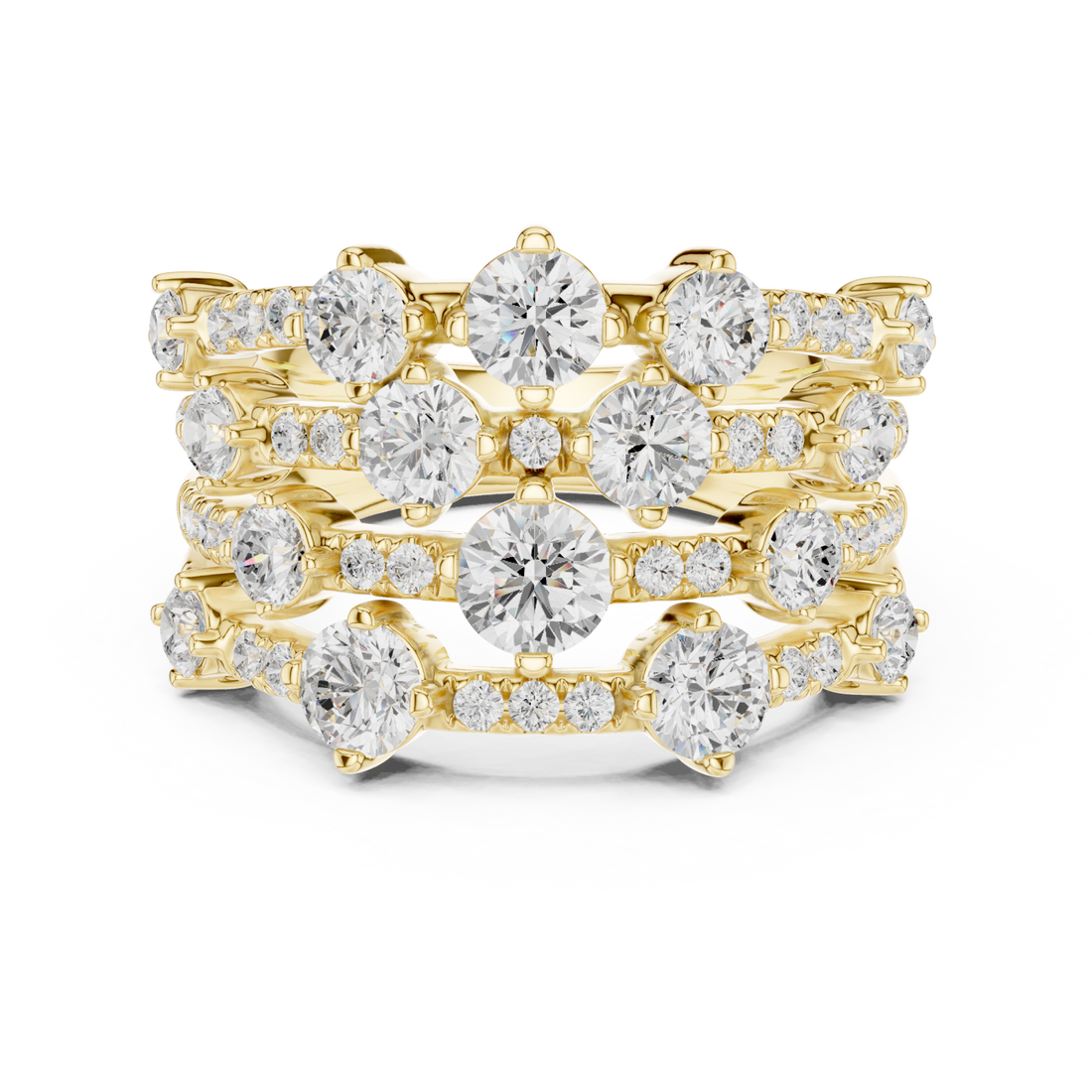 Gold Radiant Lumina Cascade Ring Right View