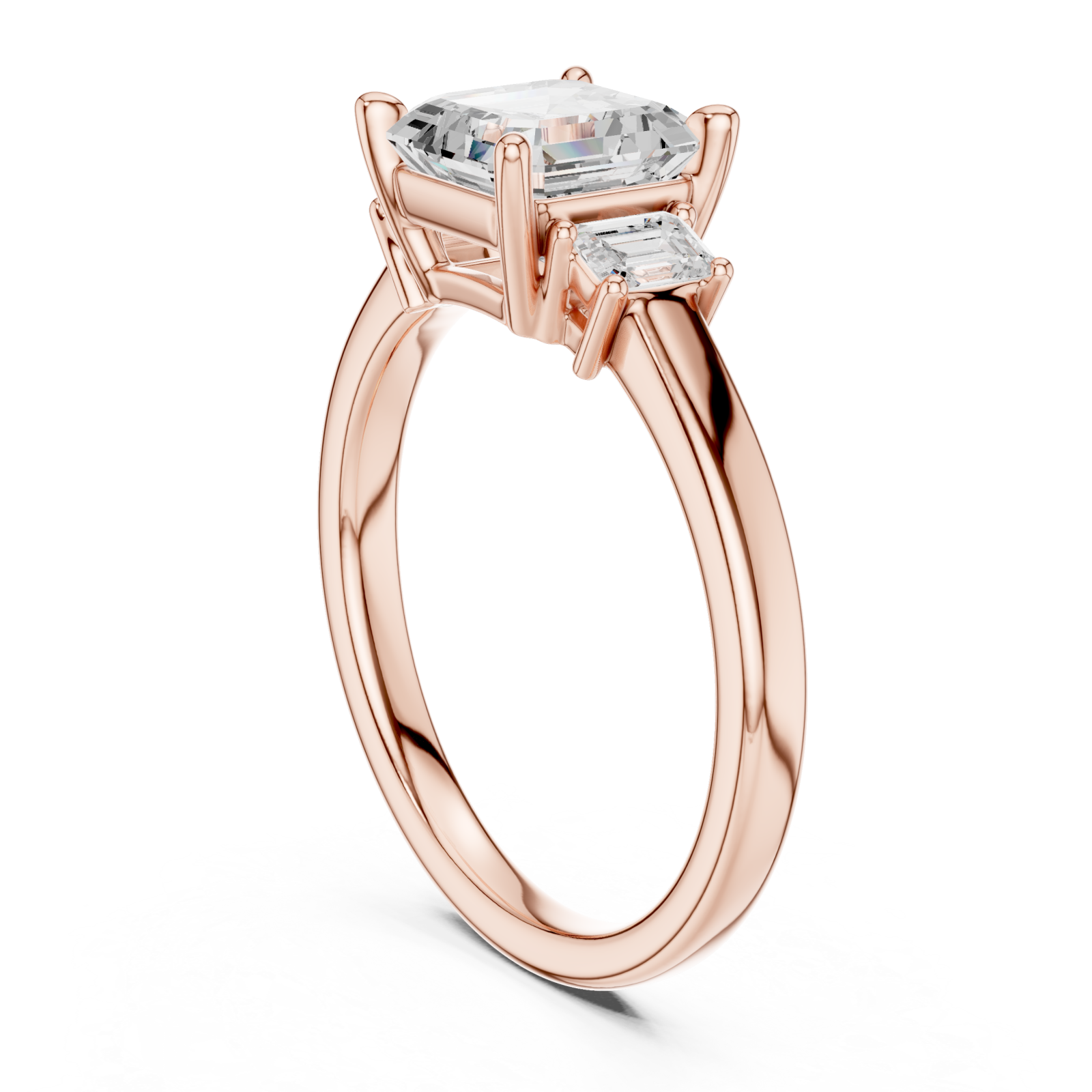  Rose Gold Velvet Mirage Solitaire Ring Left View