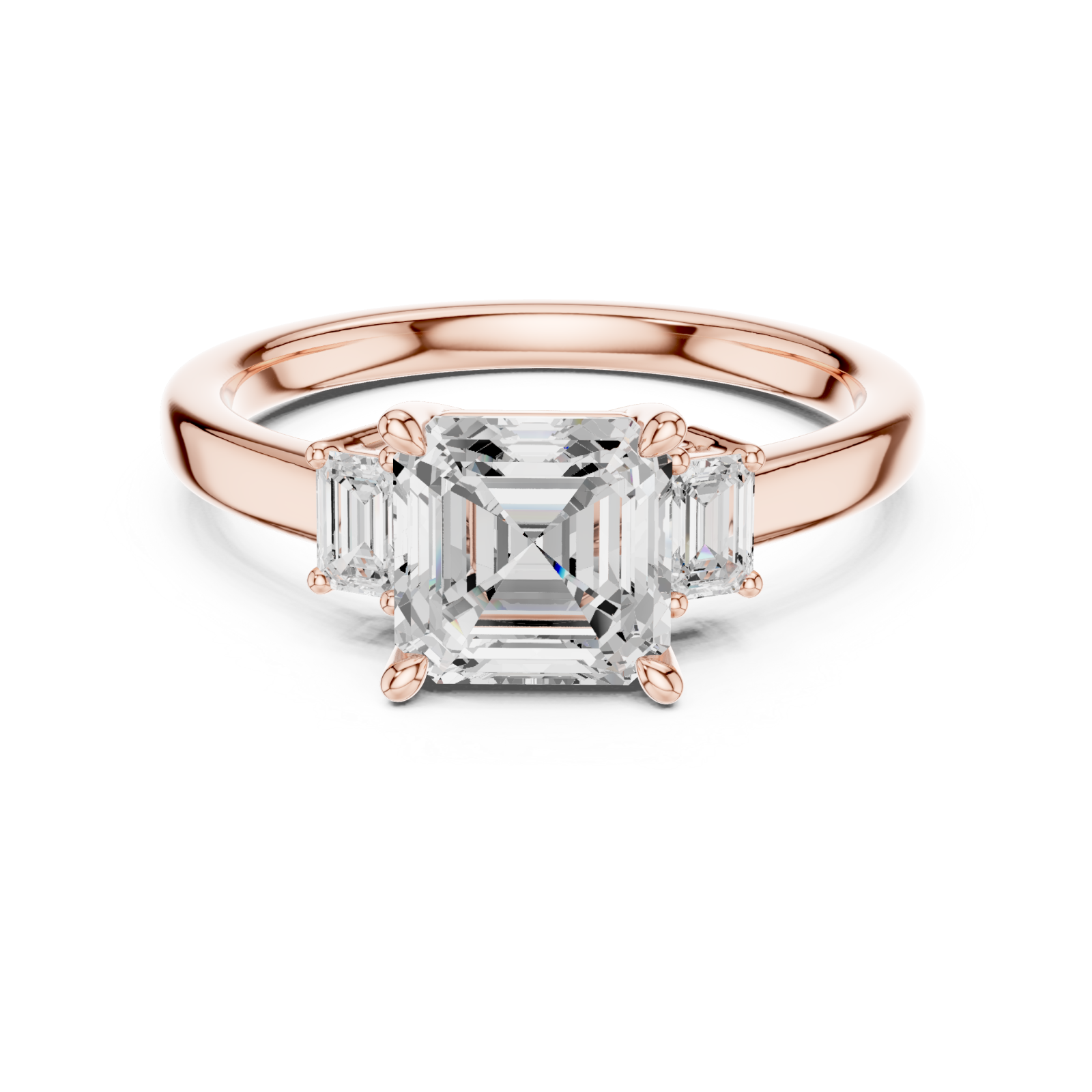  Rose Gold Velvet Mirage Solitaire Ring Front View
