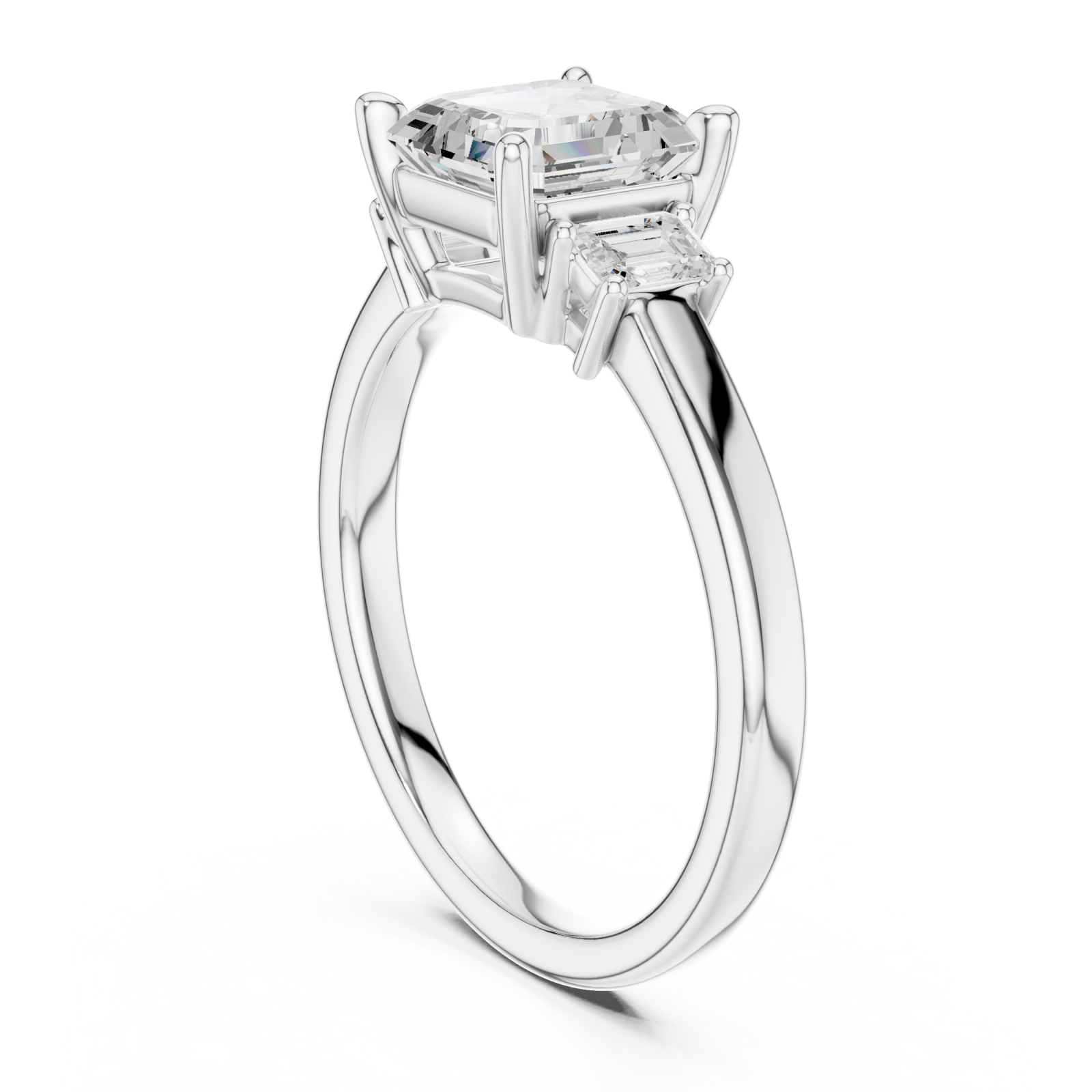  White Gold Velvet Mirage Solitaire Ring Left View