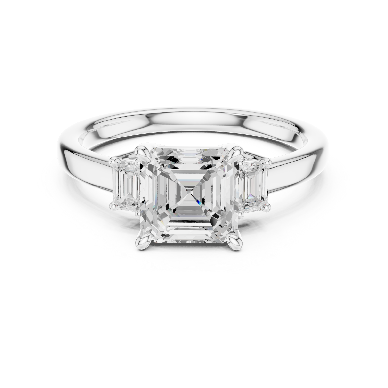 White Gold Velvet Mirage Solitaire Ring Front View