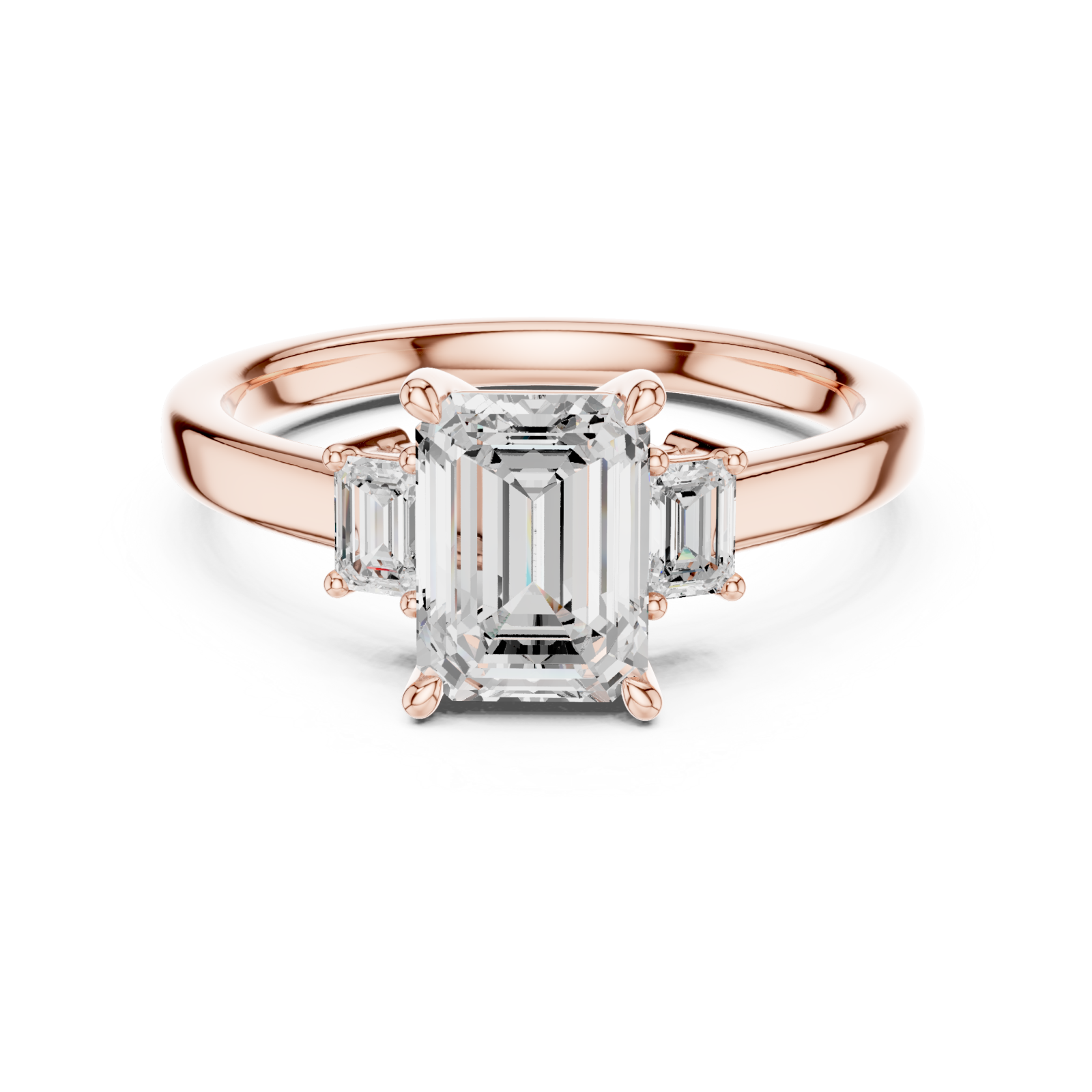  Rose Gold Regal Harmony Solitaire Ring Front View