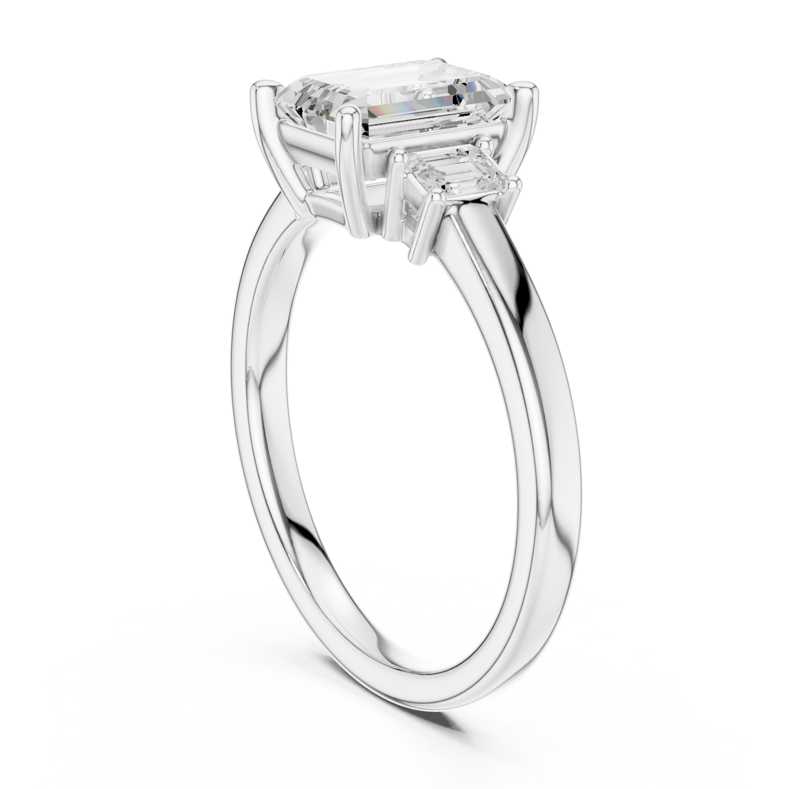  White Gold Regal Harmony Solitaire Ring Left View