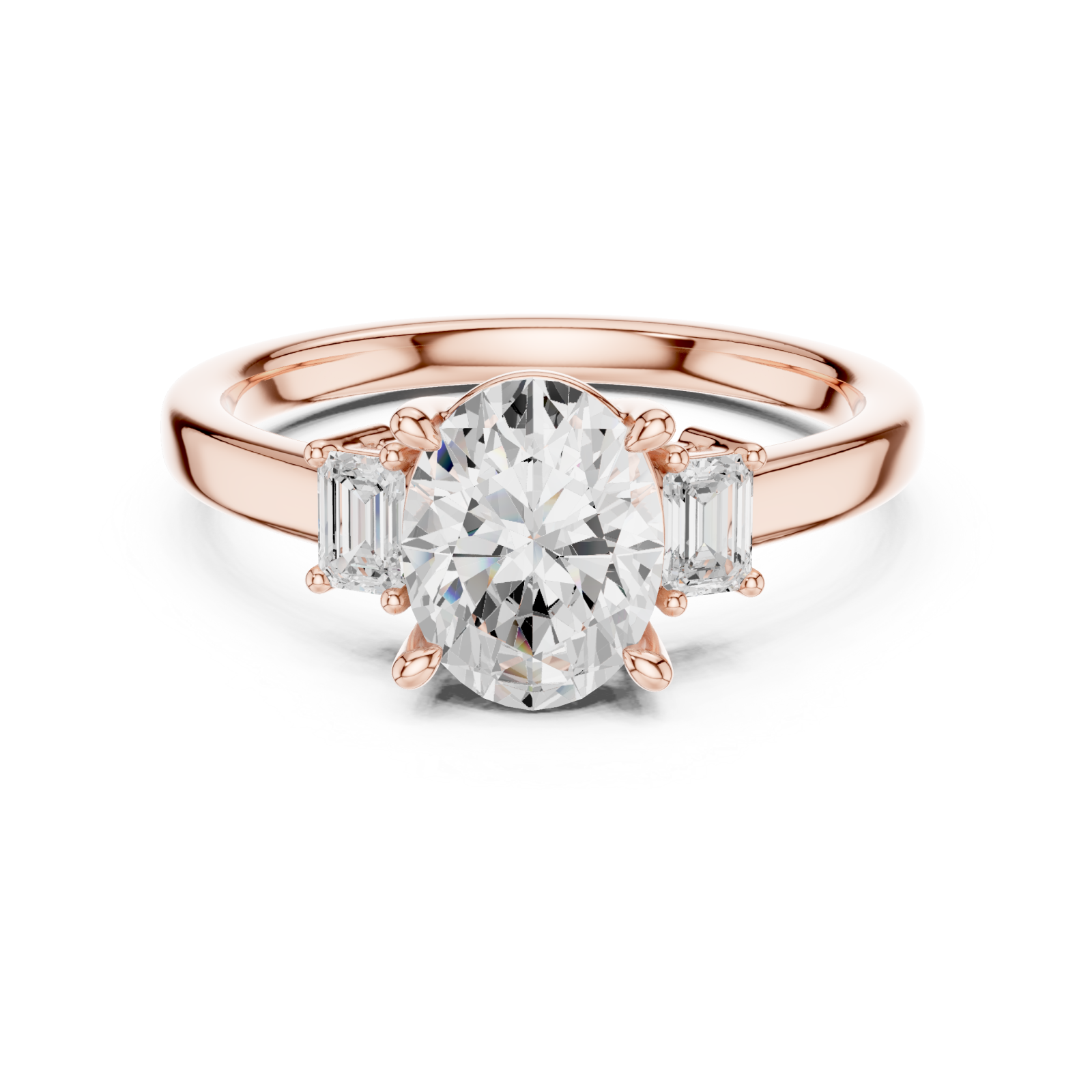  Rose Gold Ethereal Radiance Solitaire Front View
