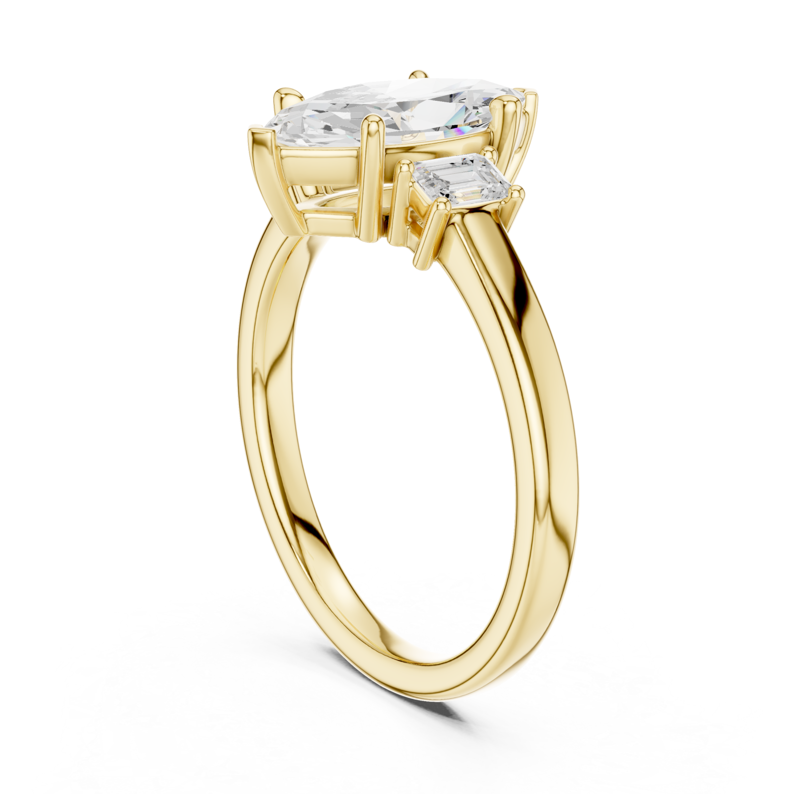  Gold Grandeur Marquise Accent Ring Left View