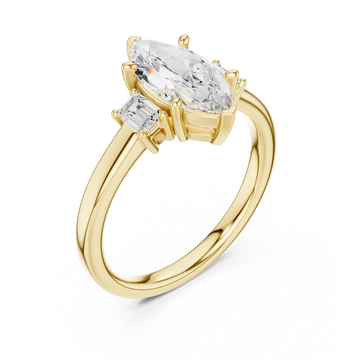 Gold Grandeur Marquise Accent Ring Right View