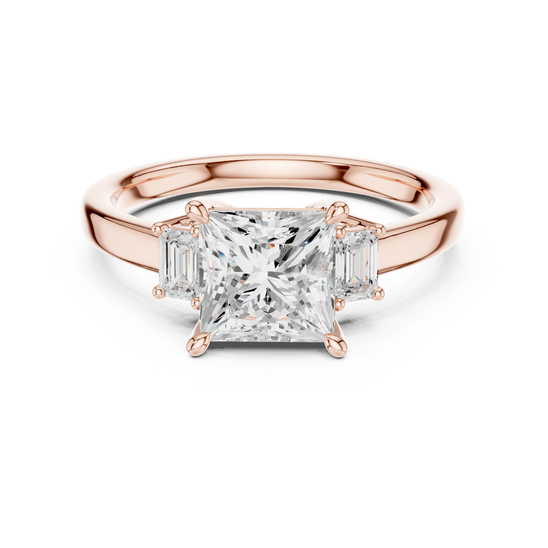 Rose Gold Pure Radiance Square Solitaire Ring Right View