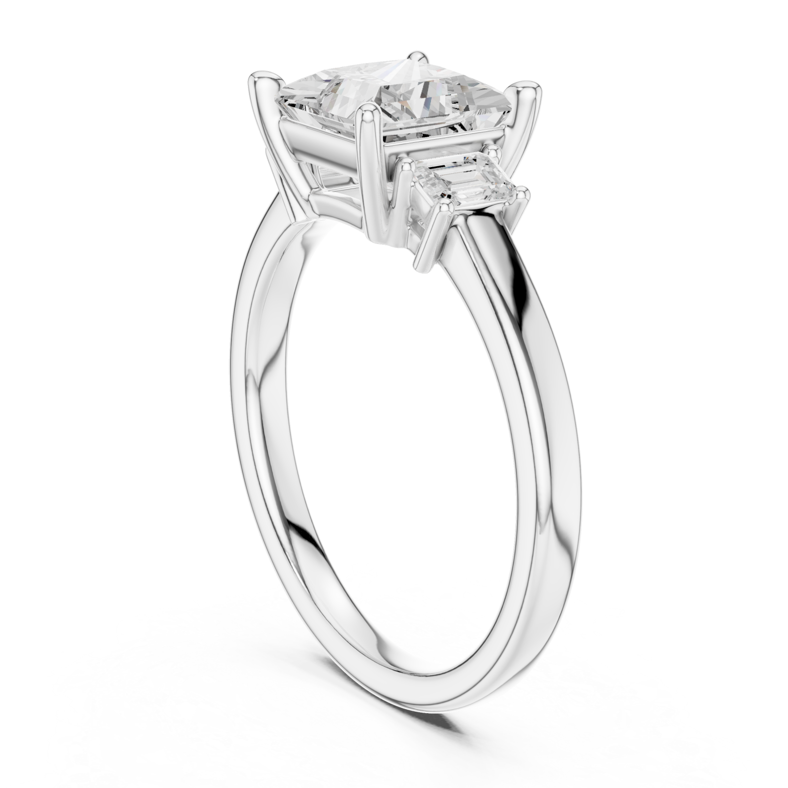  White Gold Pure Radiance Square Solitaire Ring Left View