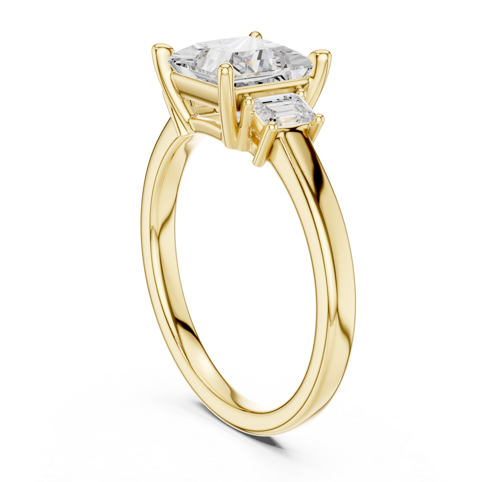  Gold Pure Radiance Square Solitaire Ring Left View
