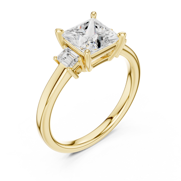 Gold Pure Radiance Square Solitaire Ring Right View