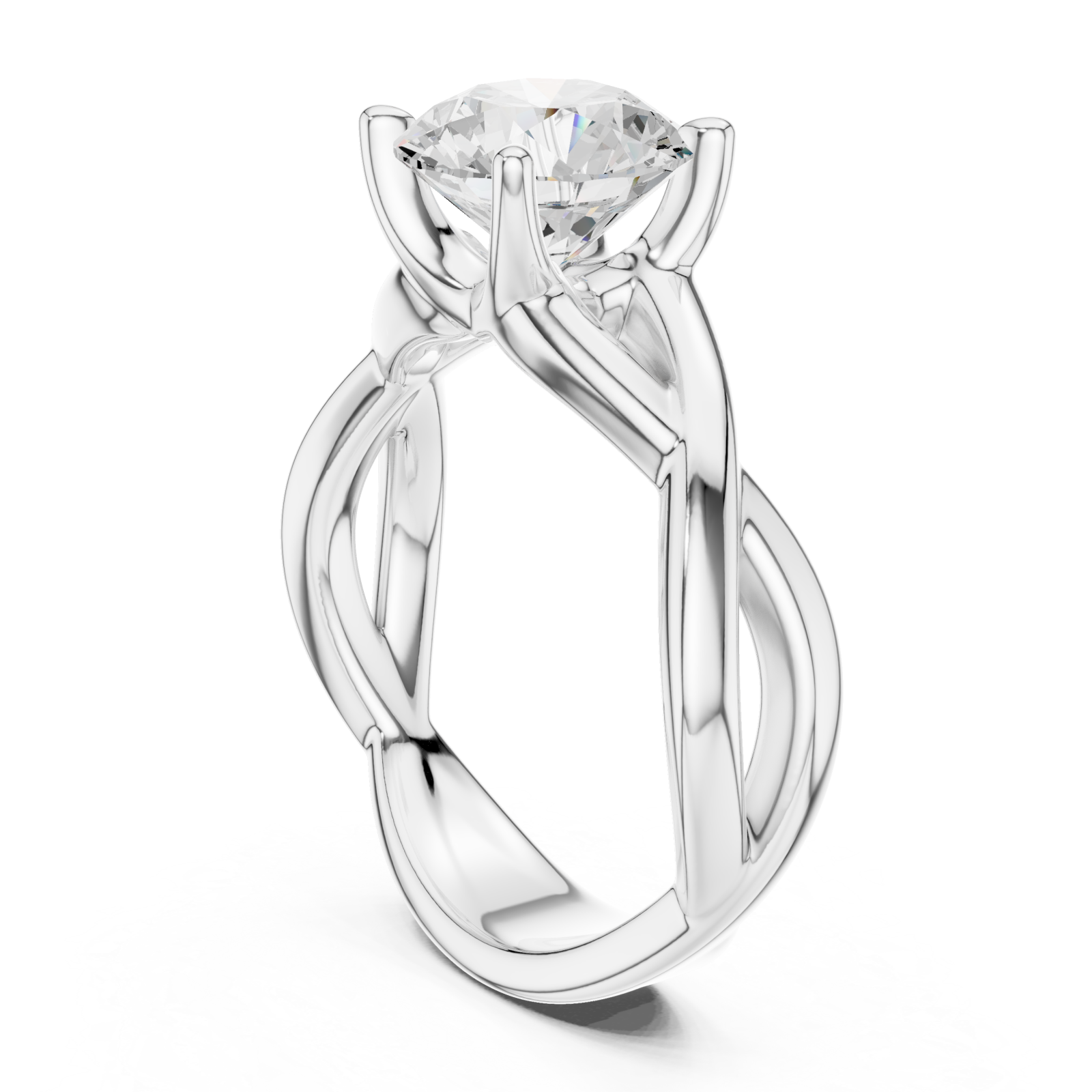  White Gold Eternal Twist Radiant Band Ring Left View