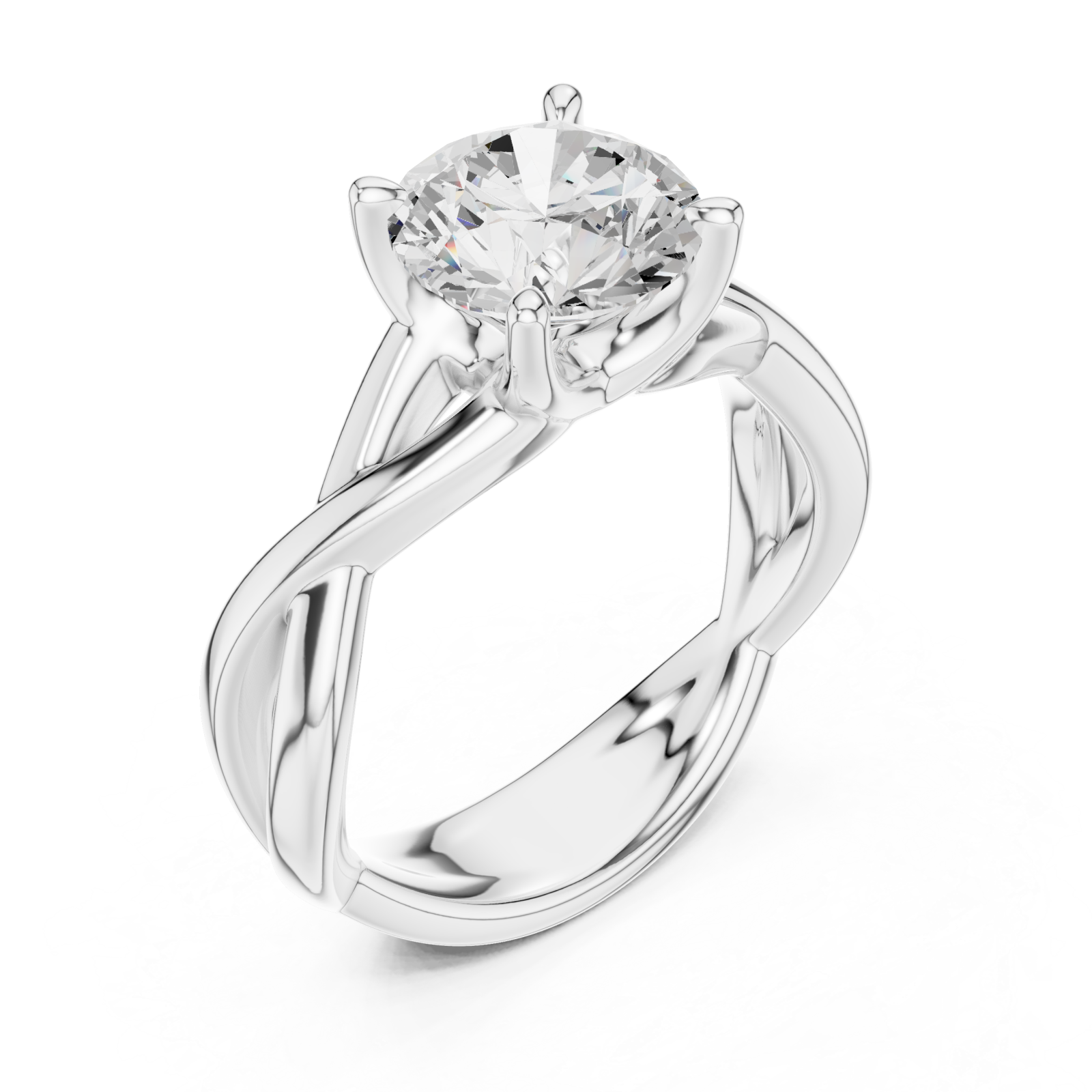  White Gold Eternal Twist Radiant Band Ring Right View