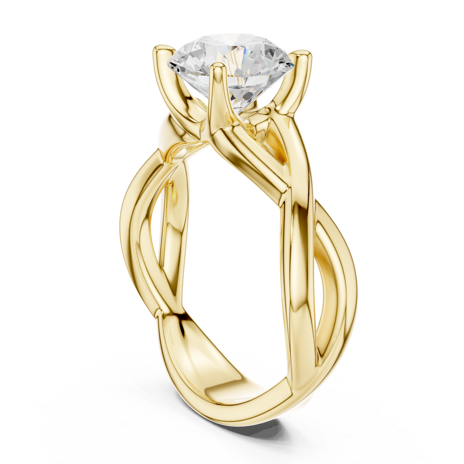  Gold Eternal Twist Radiant Band Ring Left View